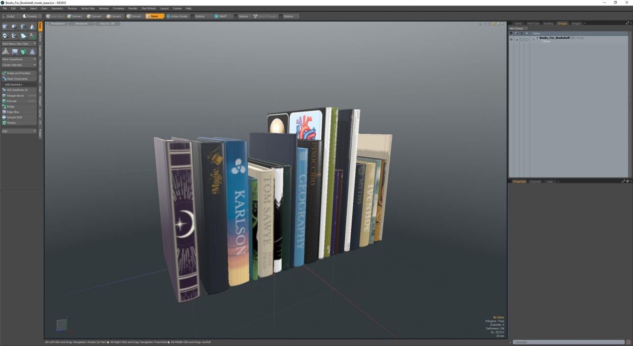 Books For Bookshelf 3D model