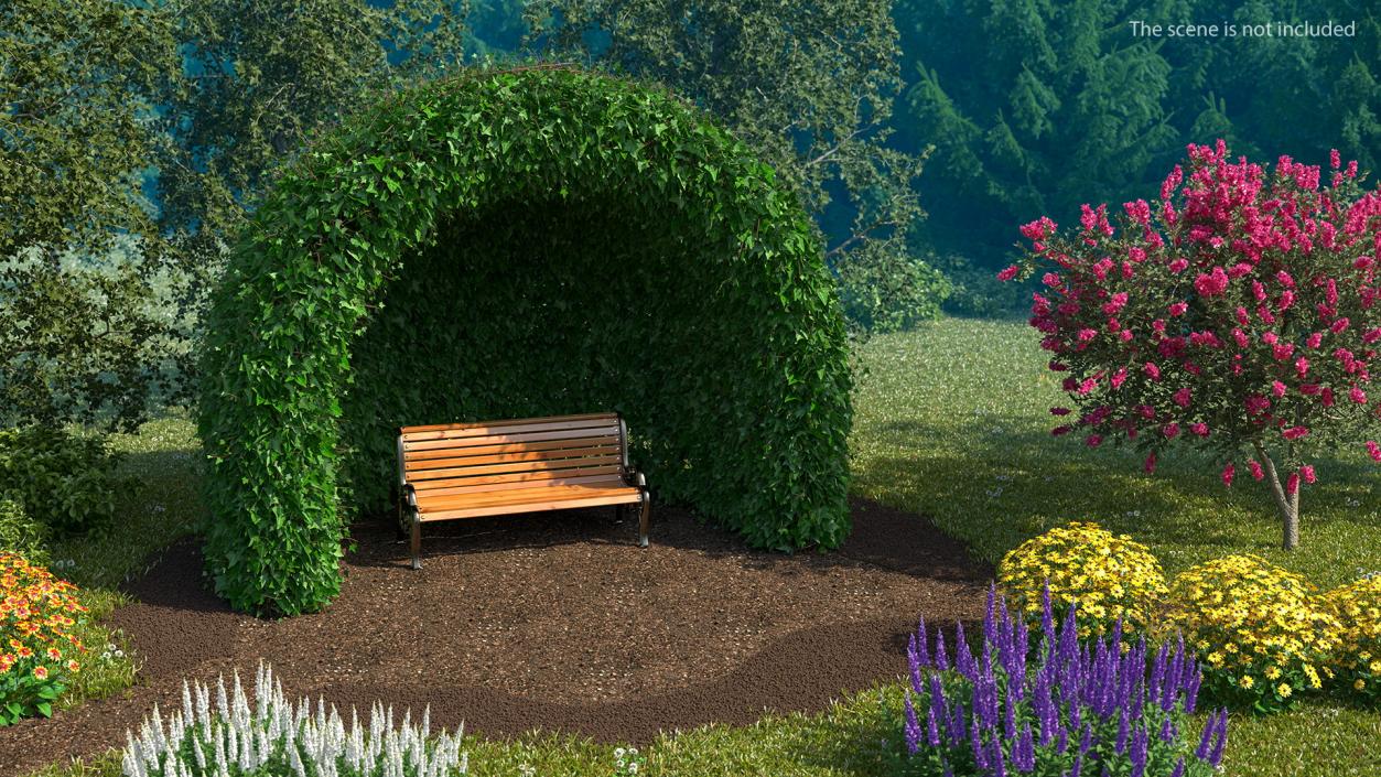 3D Green Gazebo Shrub model