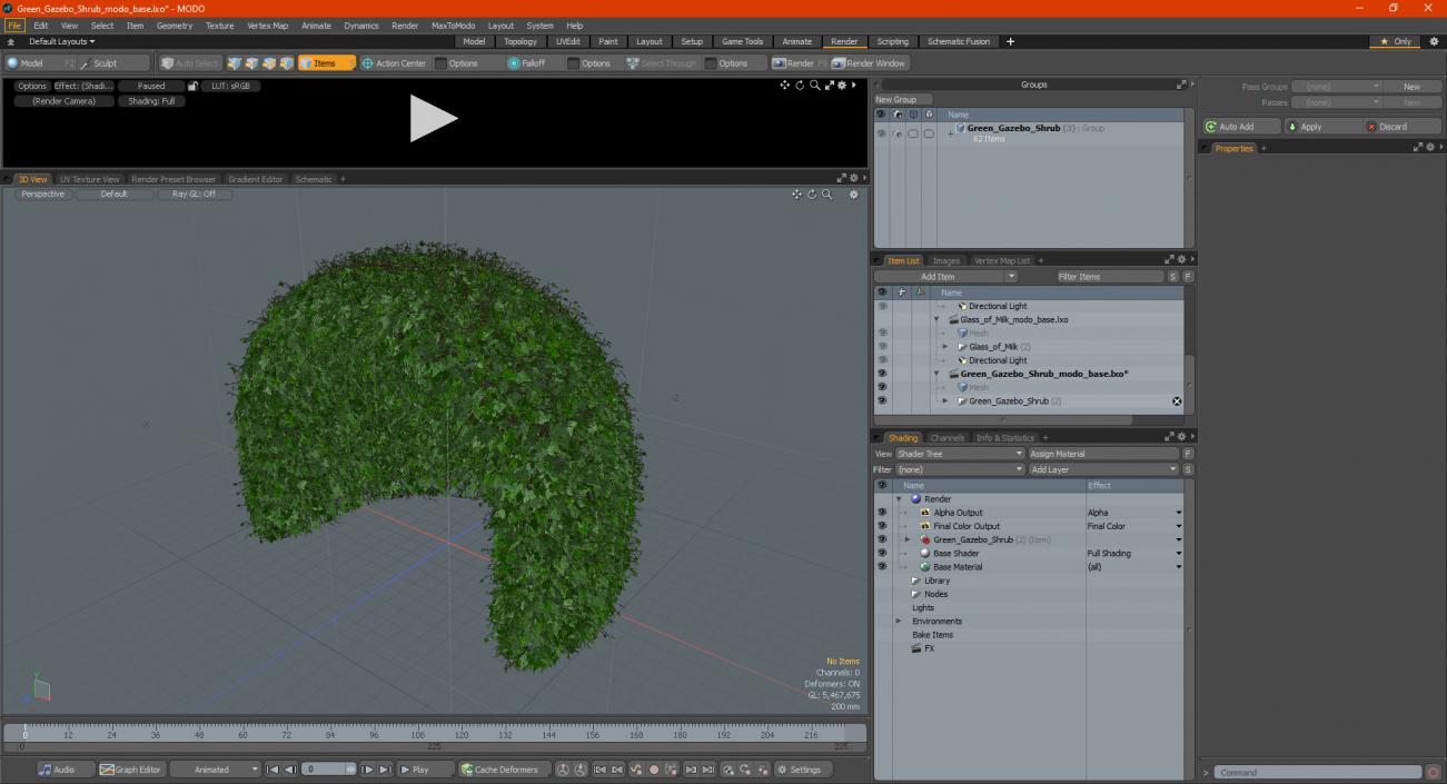 3D Green Gazebo Shrub model