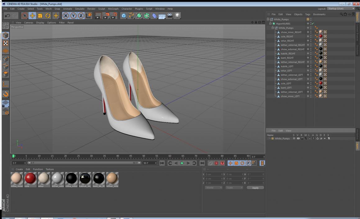 3D White Pumps