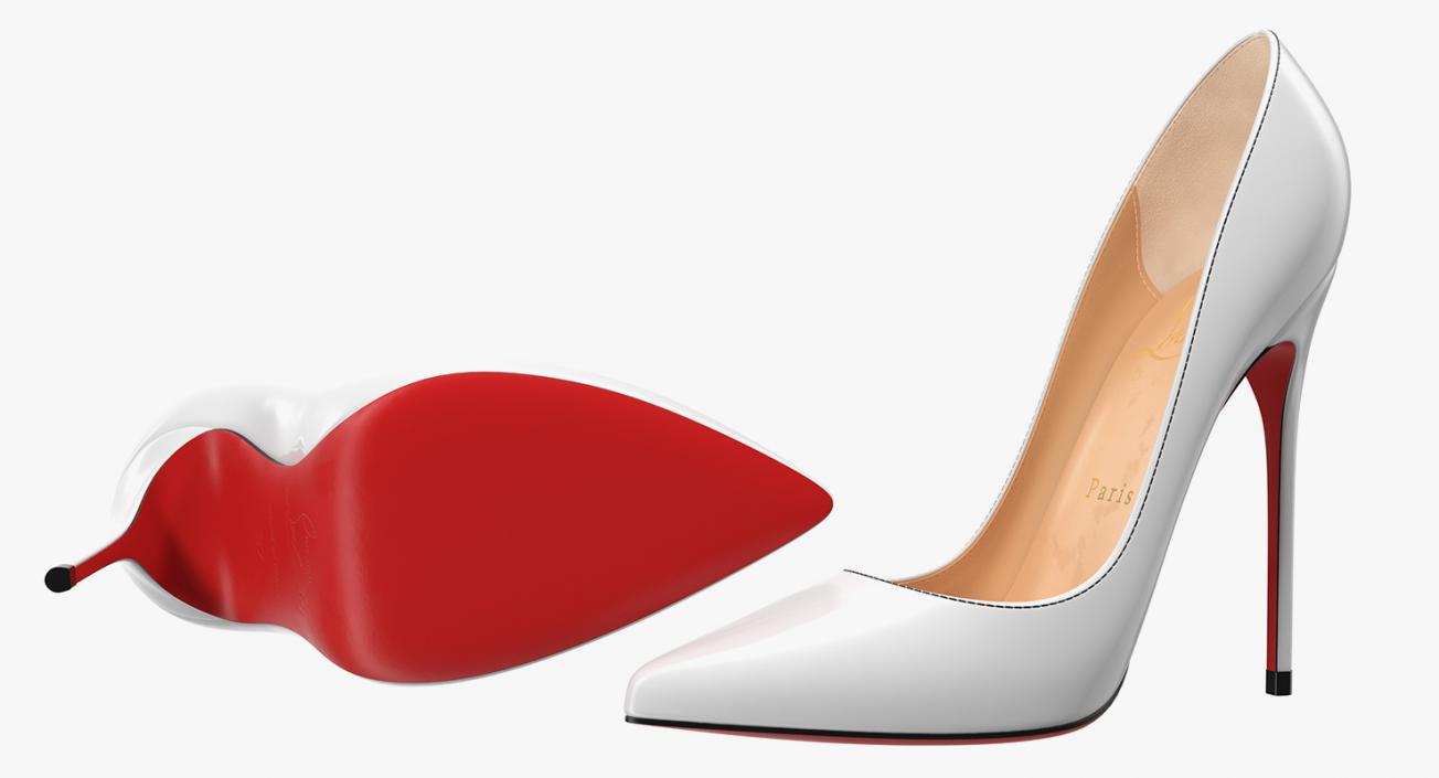 3D White Pumps