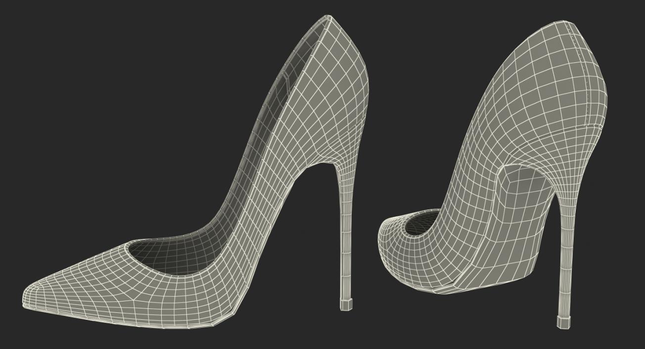 3D White Pumps