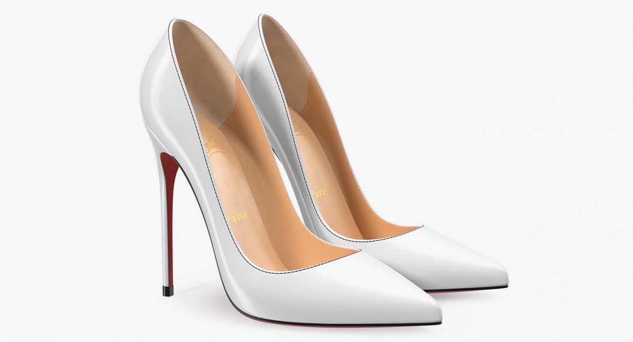 3D White Pumps