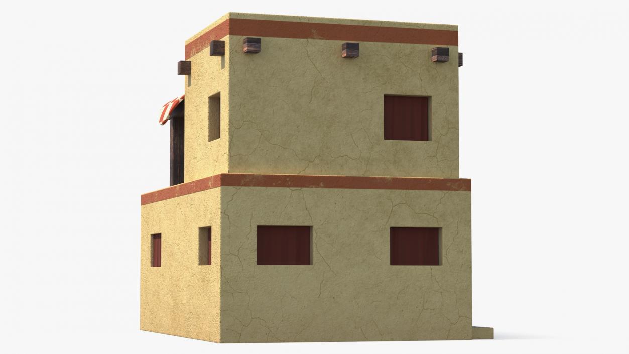 3D model Realistic Arabian House Building with Terrace