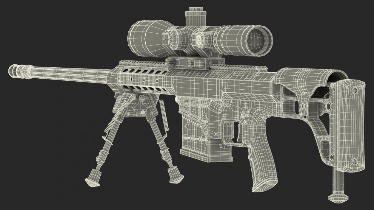 3D model Sniper Rifle Barrett M98B