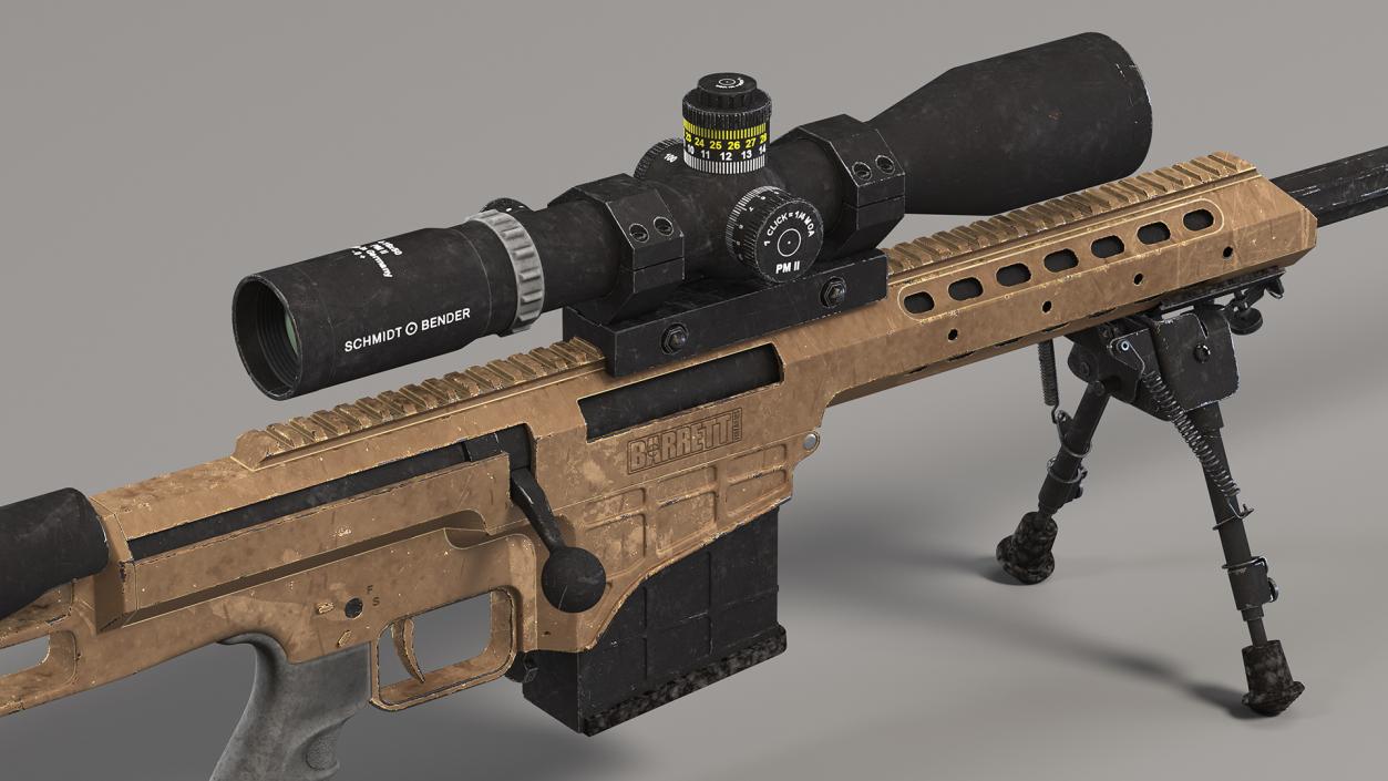 3D model Sniper Rifle Barrett M98B