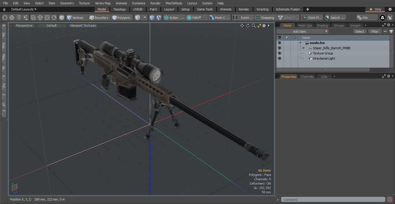 3D model Sniper Rifle Barrett M98B