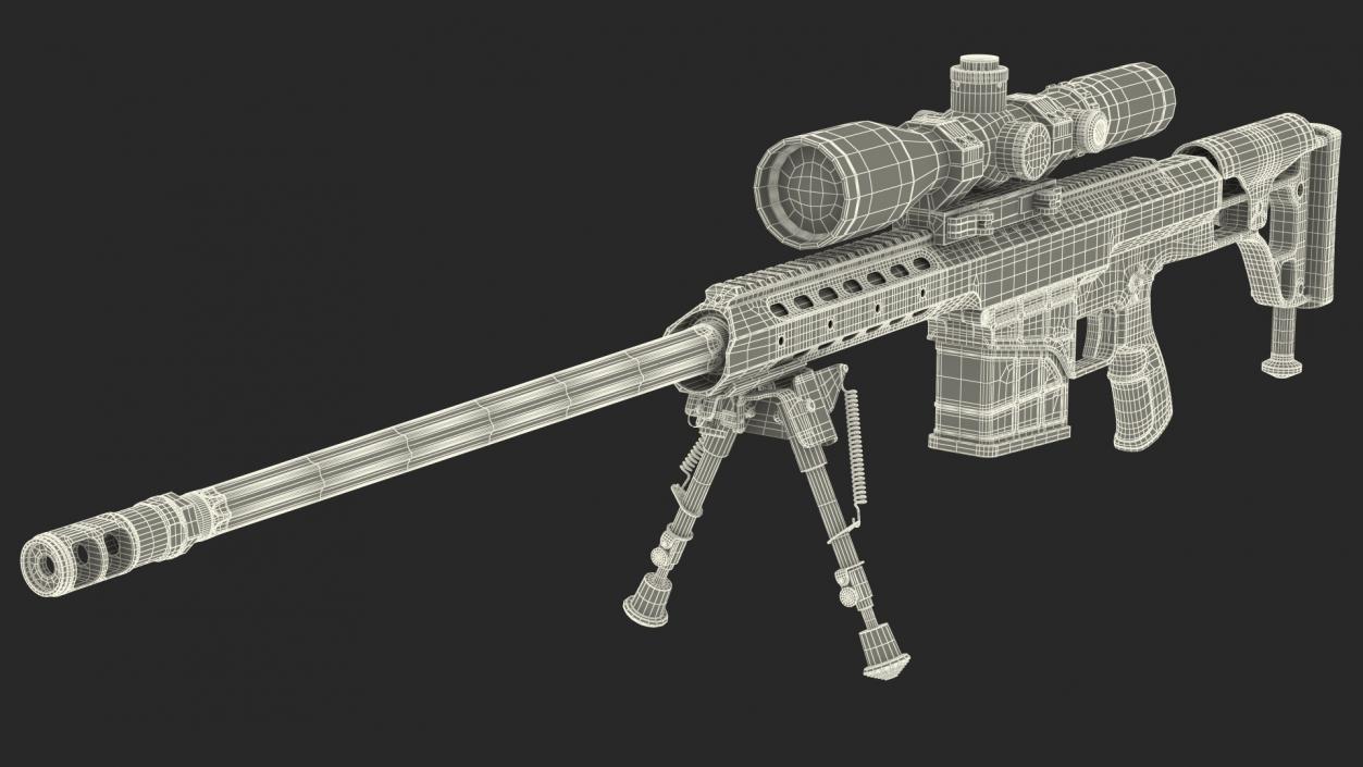 3D model Sniper Rifle Barrett M98B