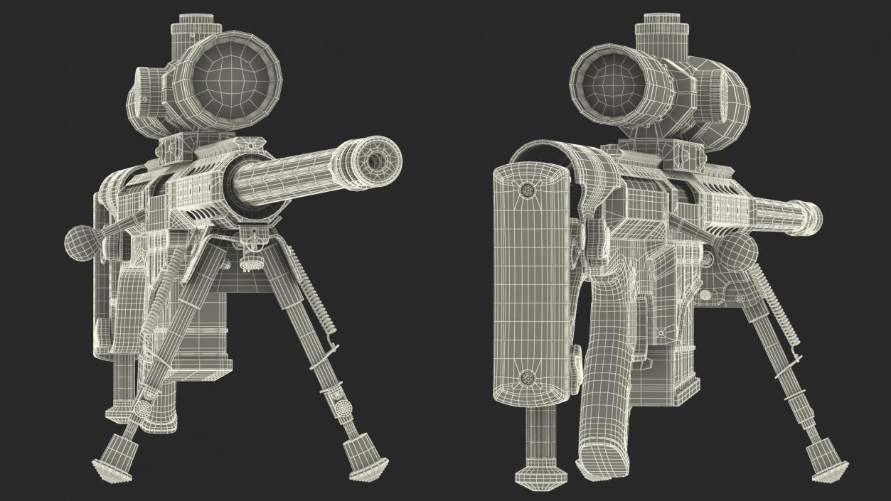 3D model Sniper Rifle Barrett M98B