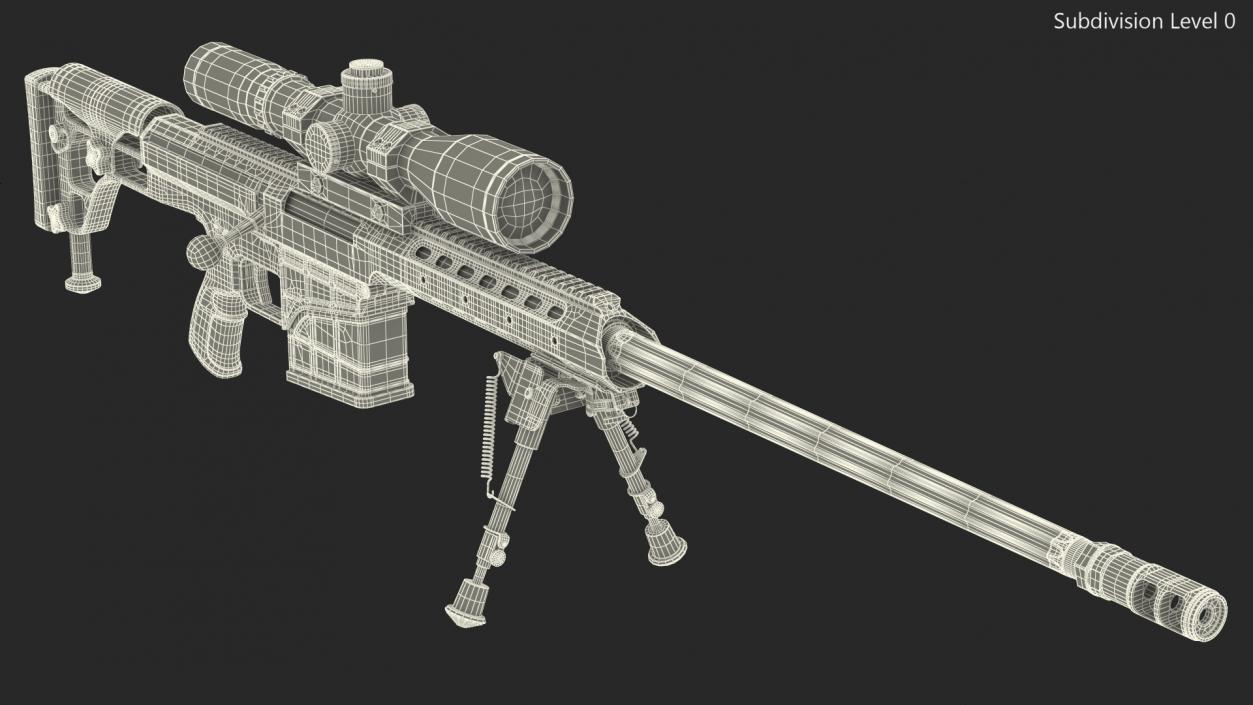 3D model Sniper Rifle Barrett M98B