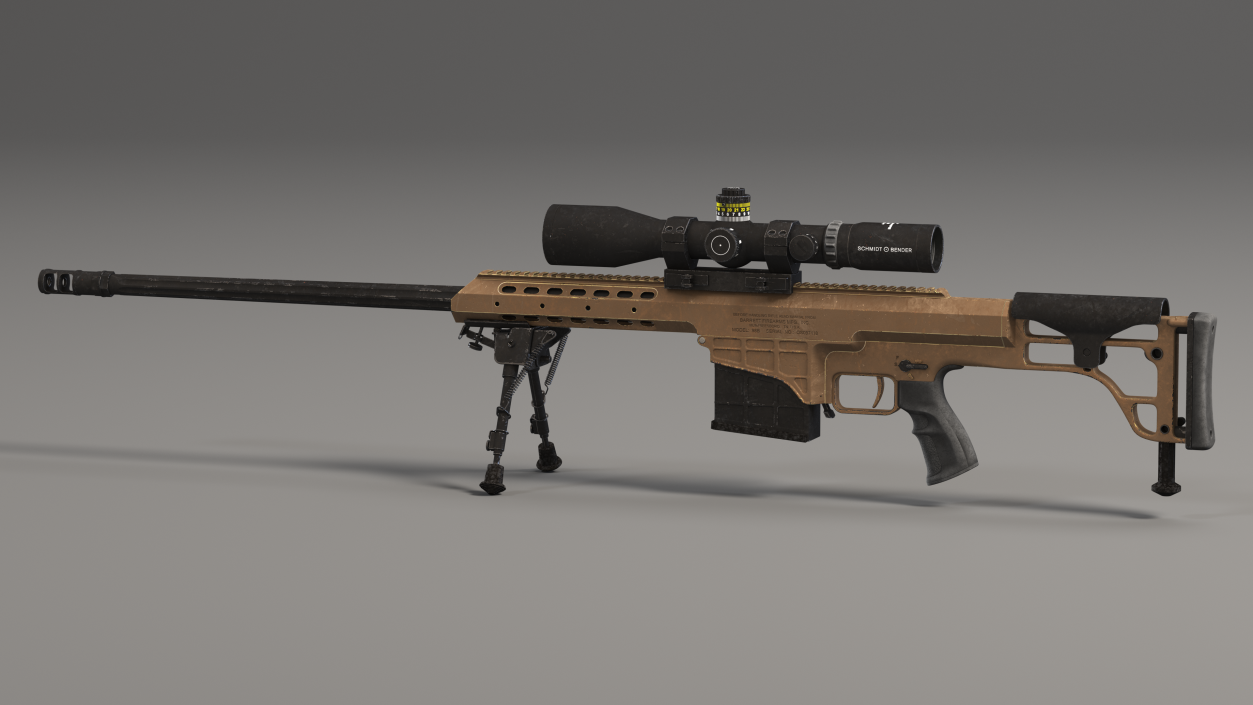 3D model Sniper Rifle Barrett M98B