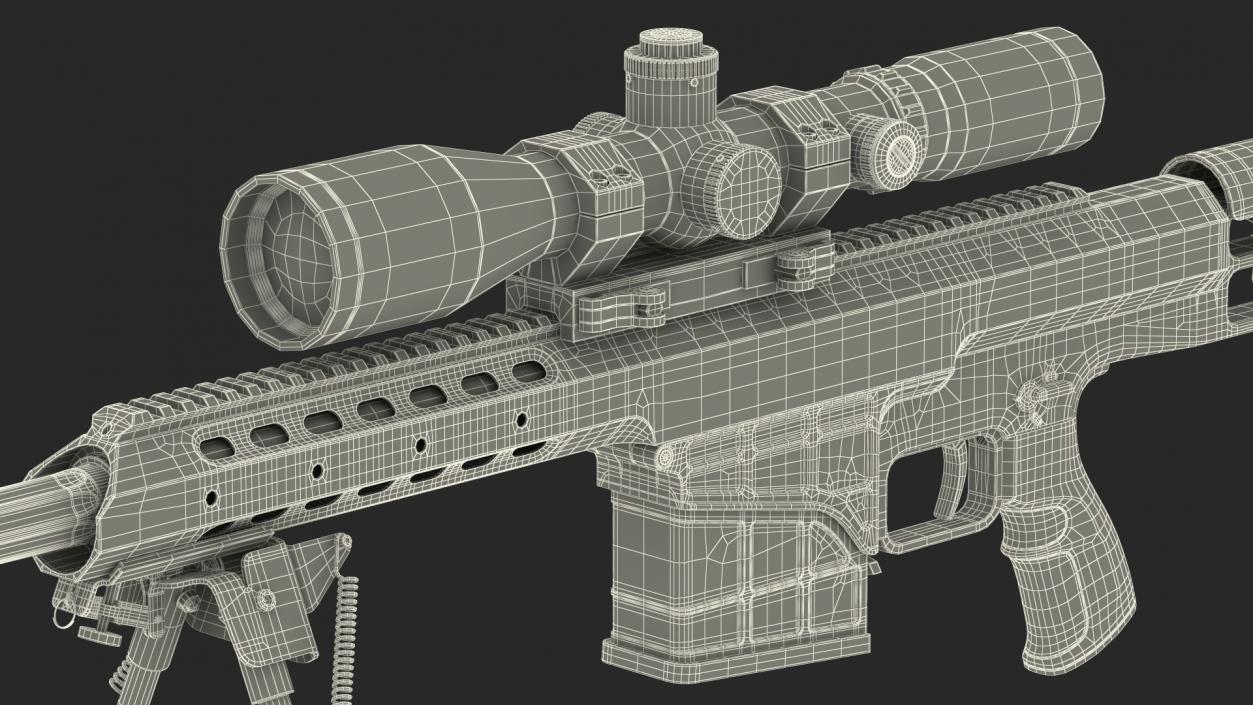 3D model Sniper Rifle Barrett M98B