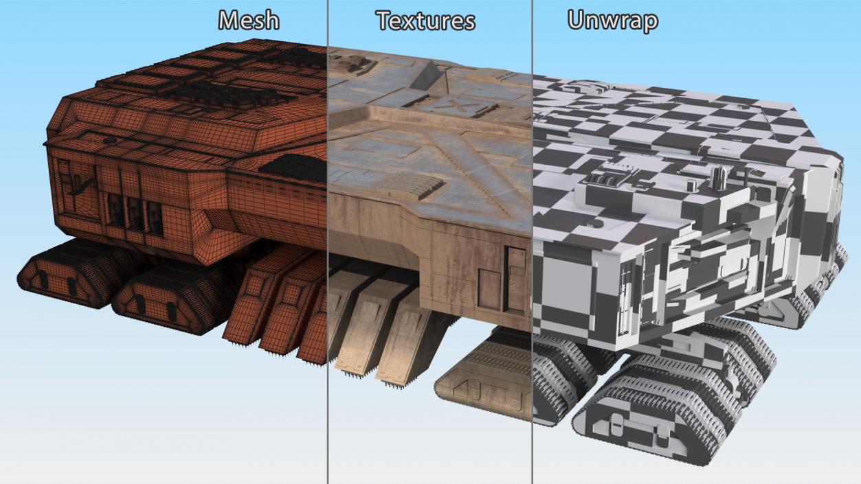 3D model Sci-Fi Desert Harvester Rigged