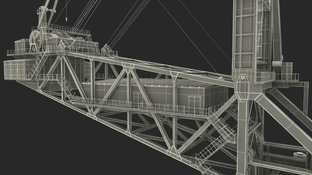 3D Mining Multi Bucket Wheel Excavator Rigged for Maya