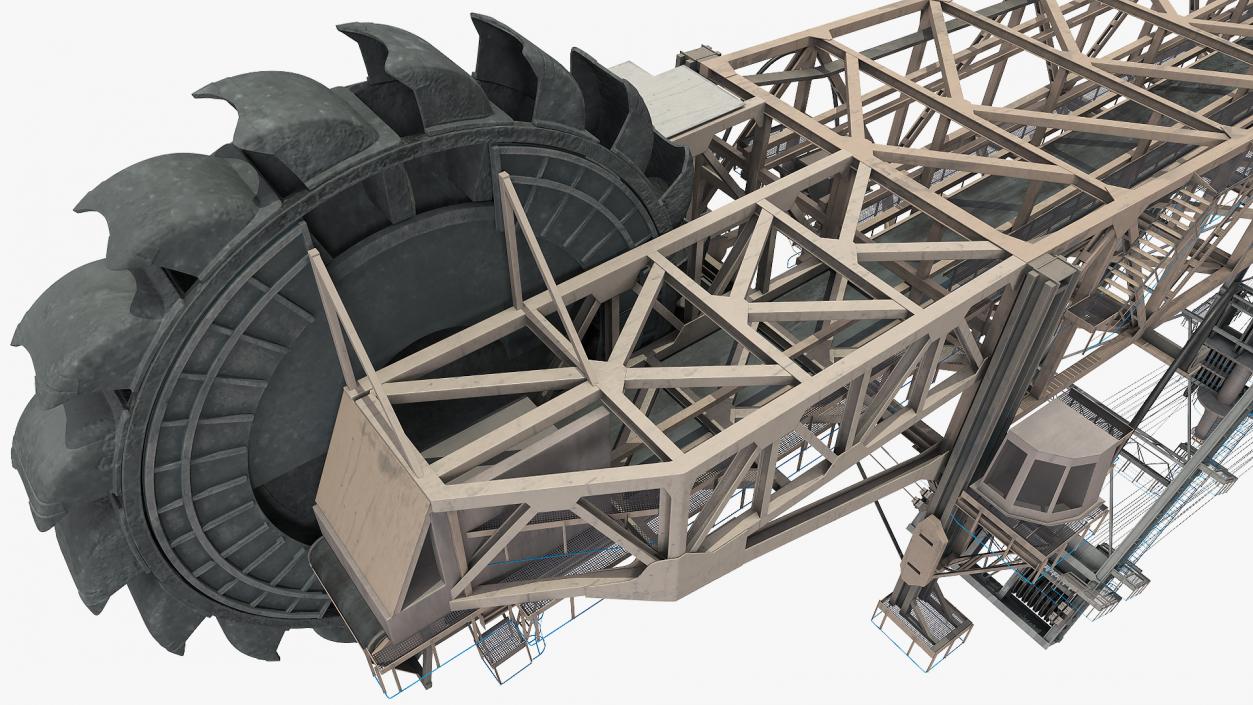 3D Mining Multi Bucket Wheel Excavator Rigged for Maya