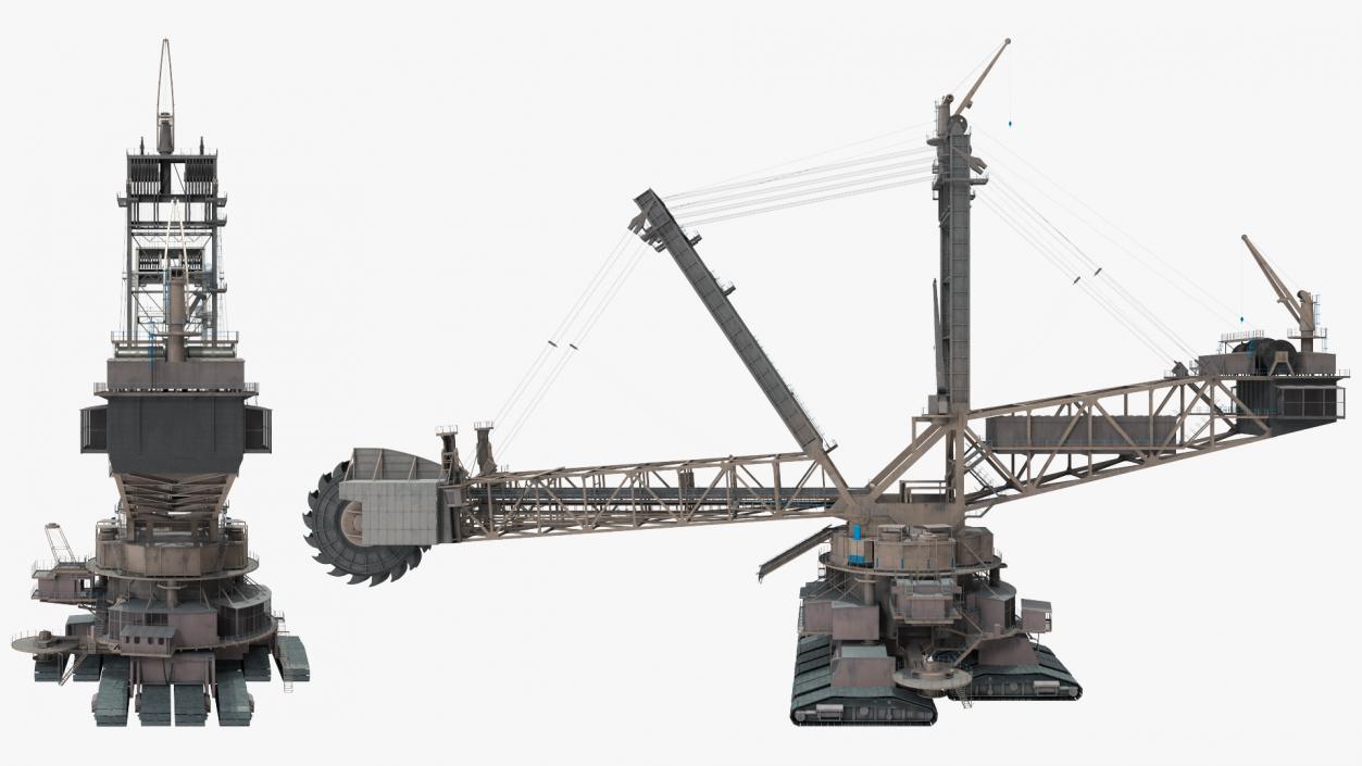 Mining Multi Bucket Wheel Excavator Rigged 3D