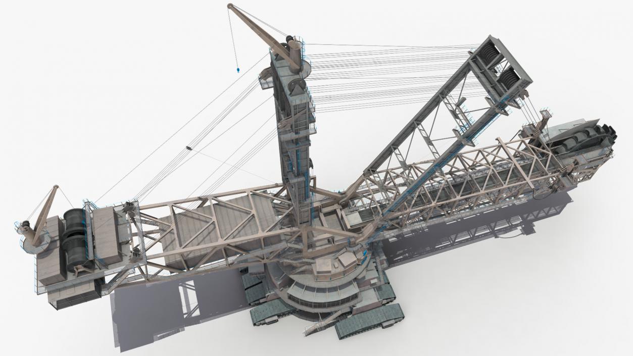 Mining Multi Bucket Wheel Excavator Rigged 3D