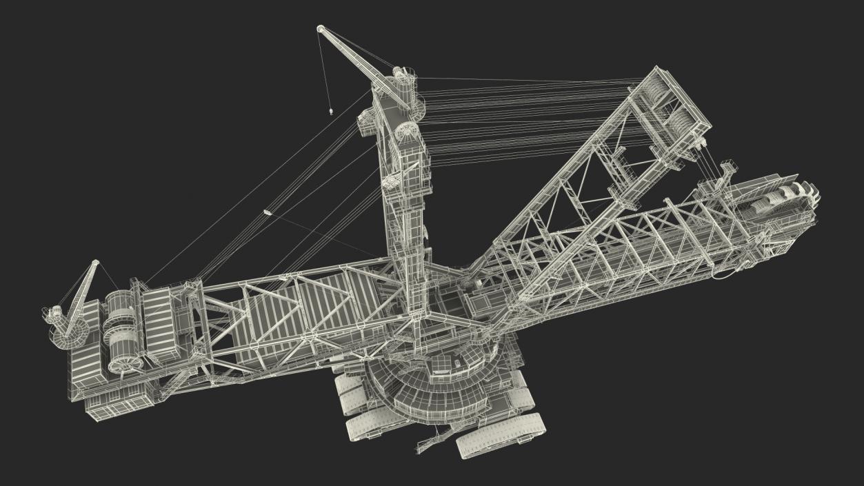 3D Mining Multi Bucket Wheel Excavator Rigged for Maya