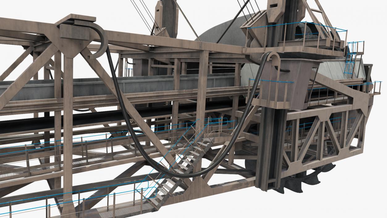 Mining Multi Bucket Wheel Excavator Rigged 3D