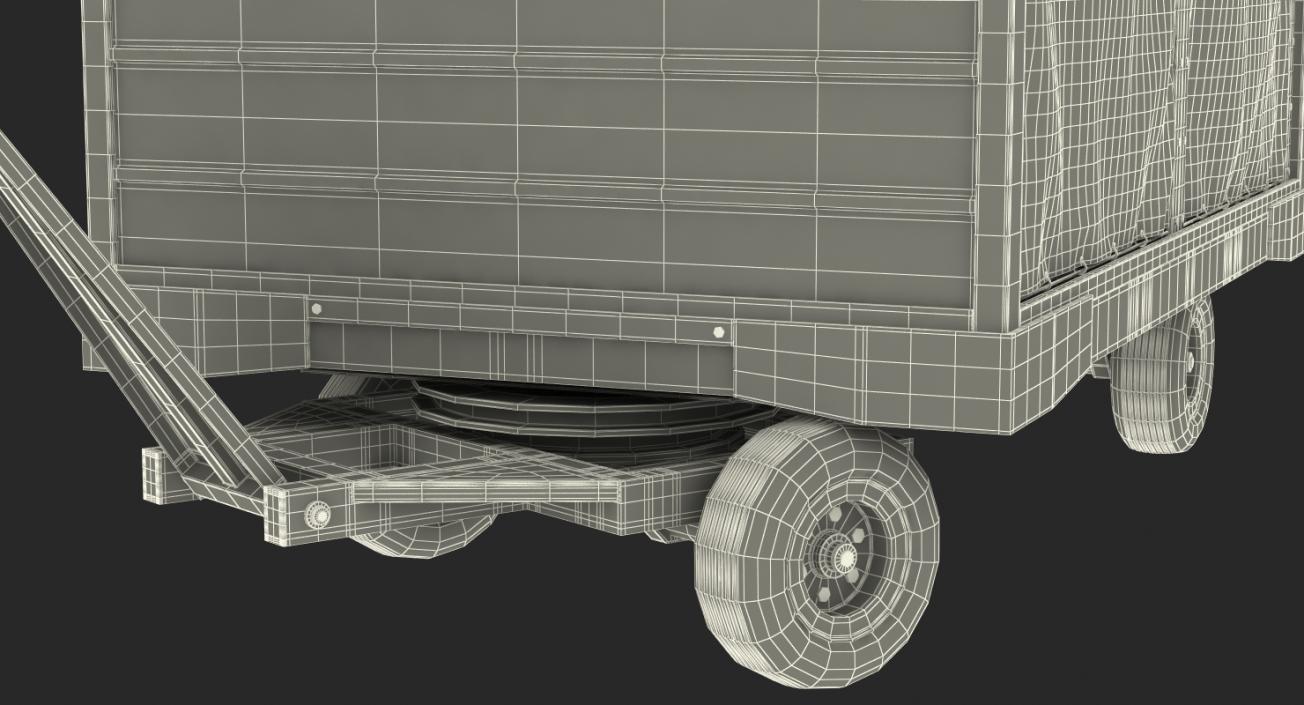 3D model Airport Baggage Cart Covered Rigged