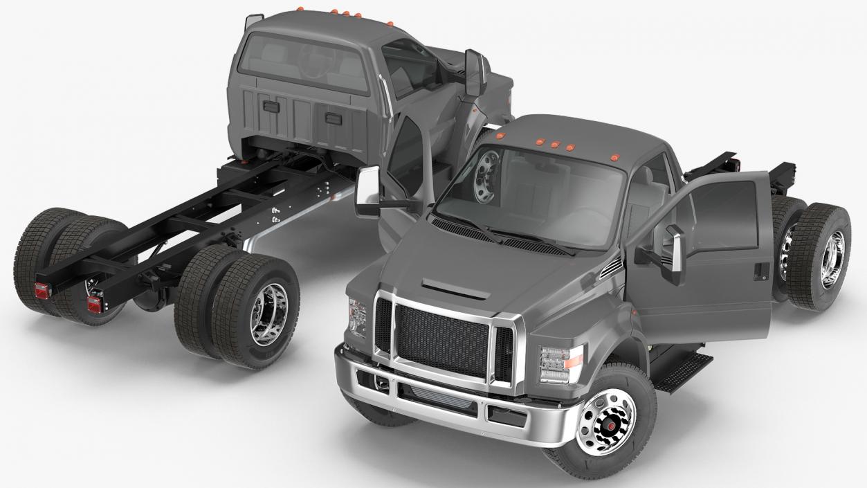 Crew Cab Chassis Truck Generic Simple Interior1 3D