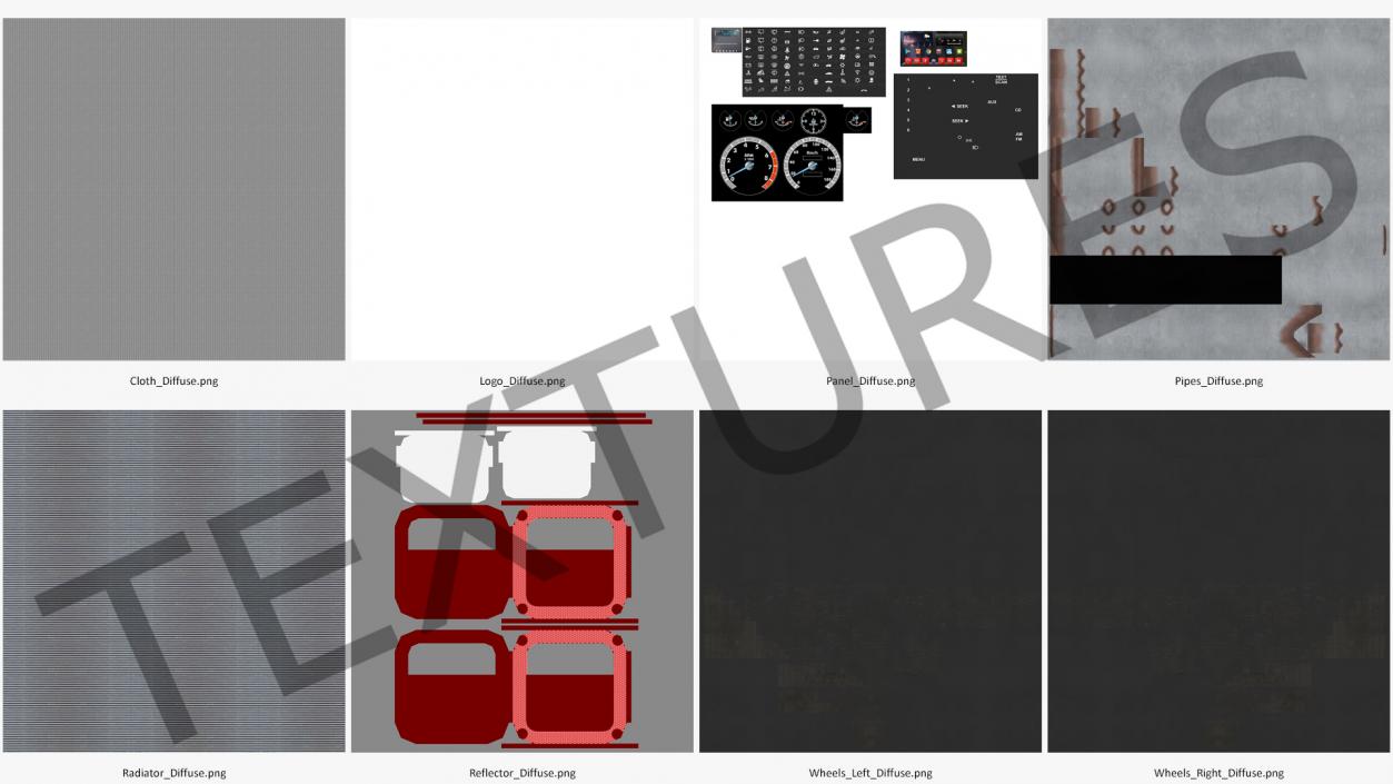 Crew Cab Chassis Truck Generic Simple Interior1 3D