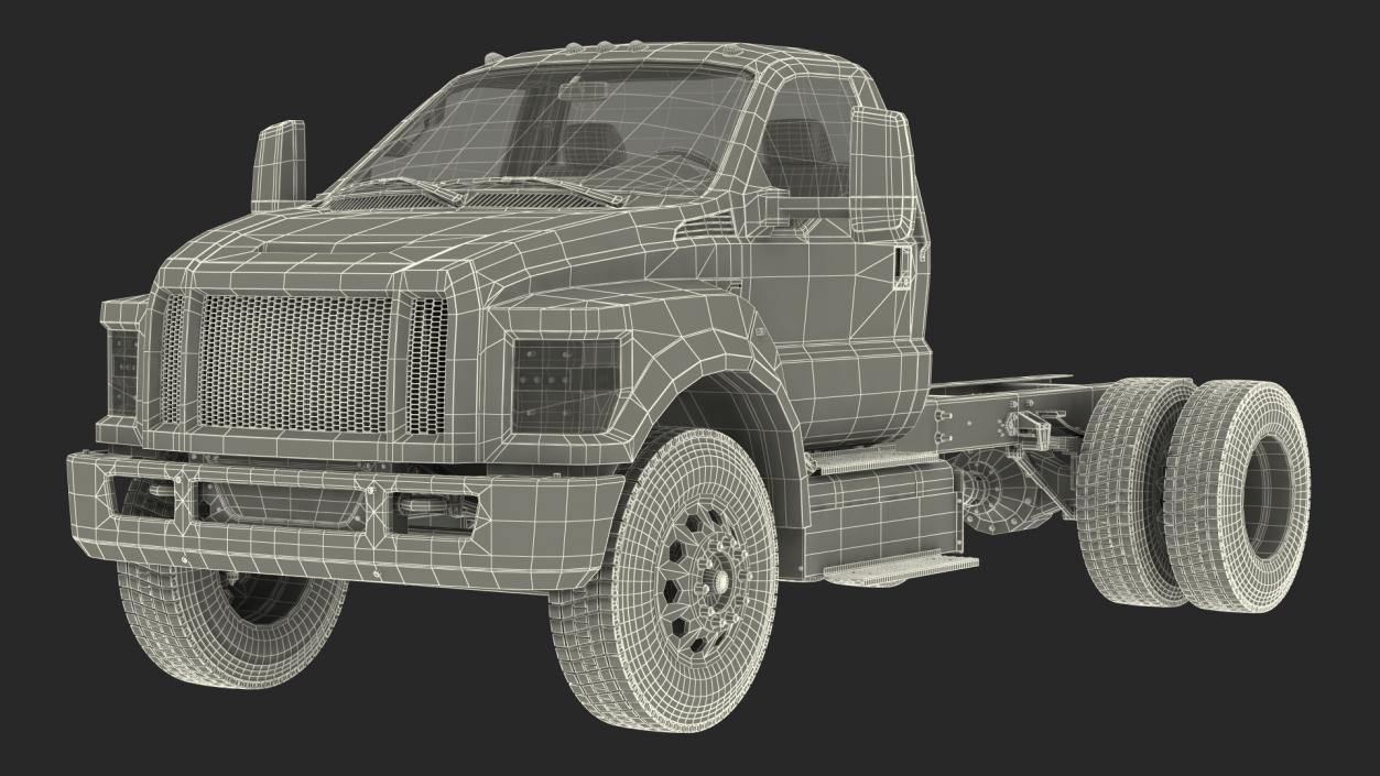 Crew Cab Chassis Truck Generic Simple Interior1 3D