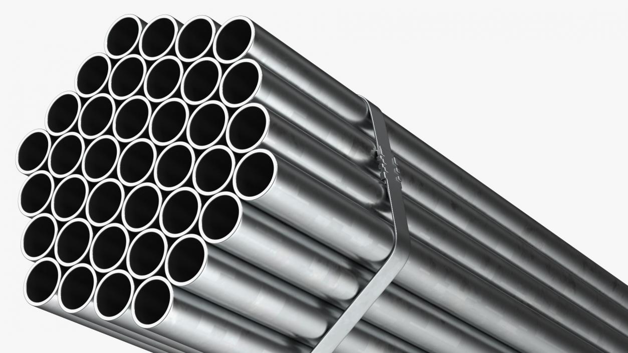 Steel Pipes Bundle 2 Meters 2 3D model