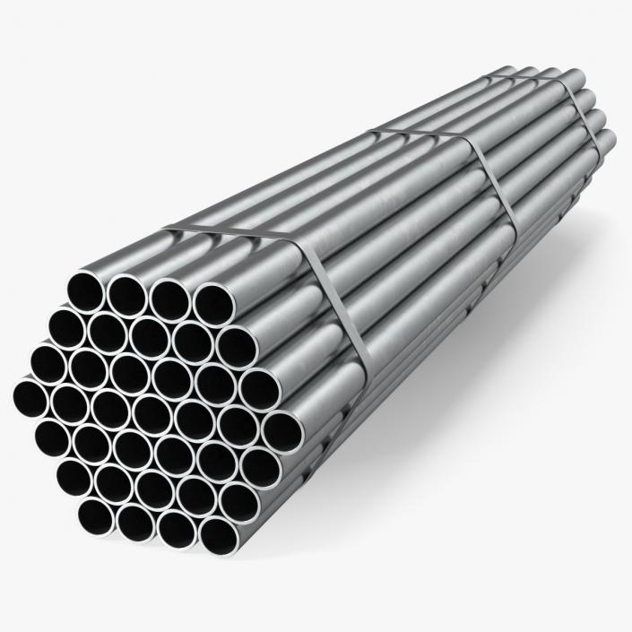 Steel Pipes Bundle 2 Meters 2 3D model