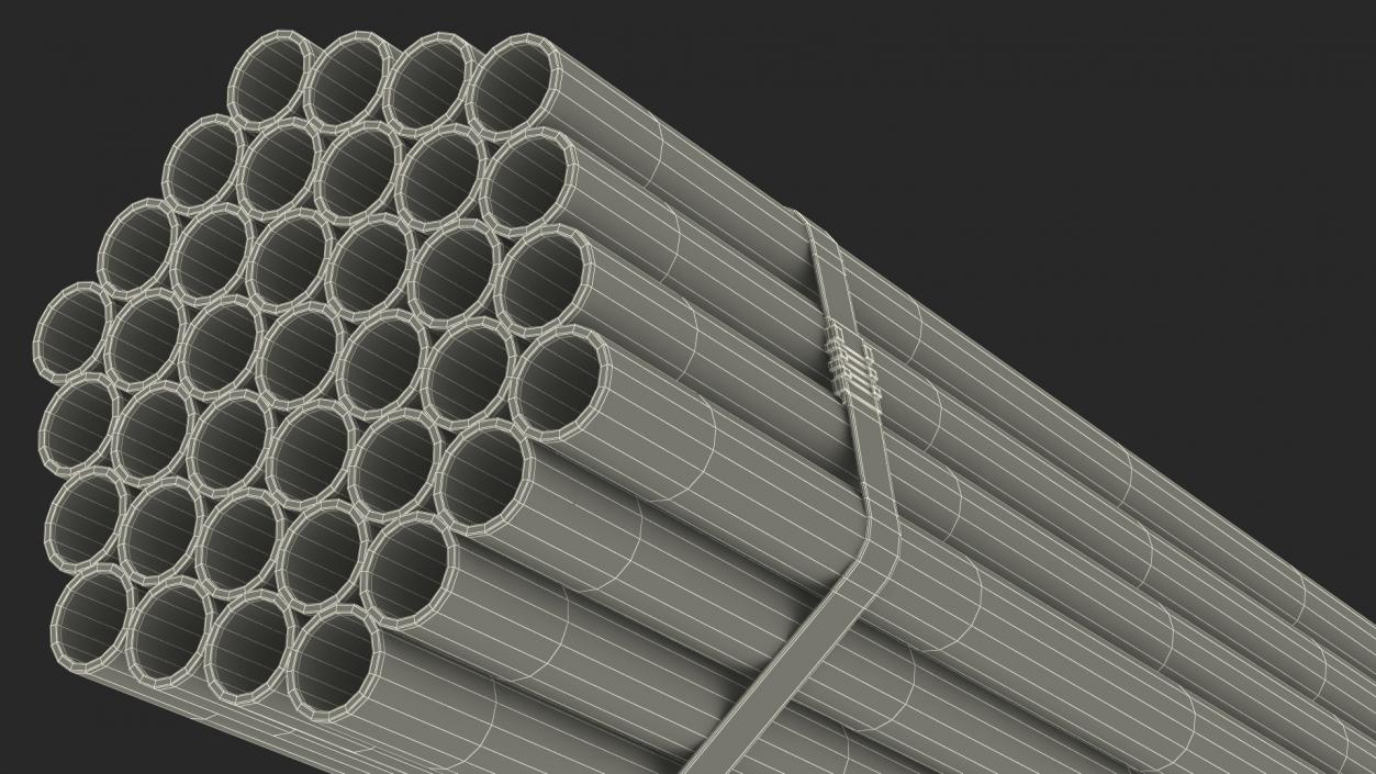 Steel Pipes Bundle 2 Meters 2 3D model