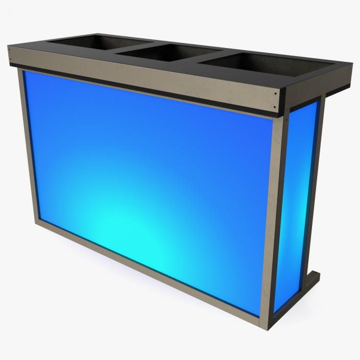 DJ Stand with Blue Lighting 2 3D model