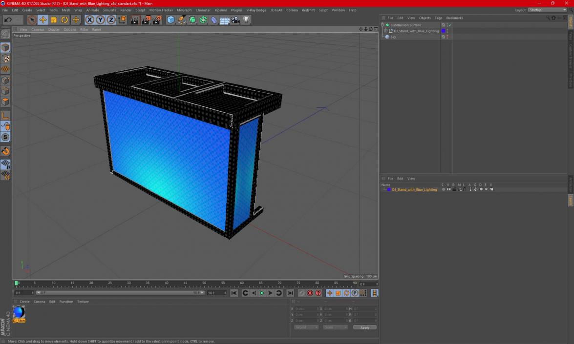 DJ Stand with Blue Lighting 2 3D model