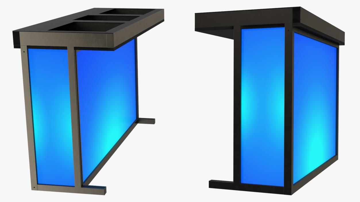 DJ Stand with Blue Lighting 2 3D model