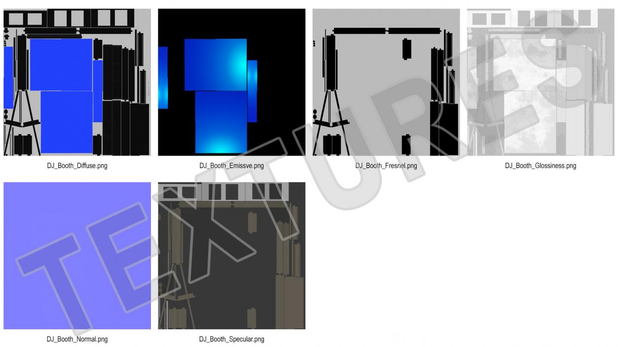 DJ Stand with Blue Lighting 2 3D model