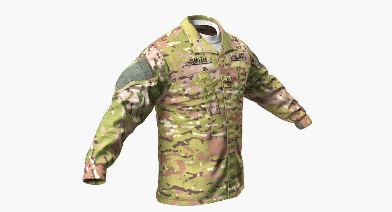 US Army African American Soldier Camouflage T-Pose Fur 3D model