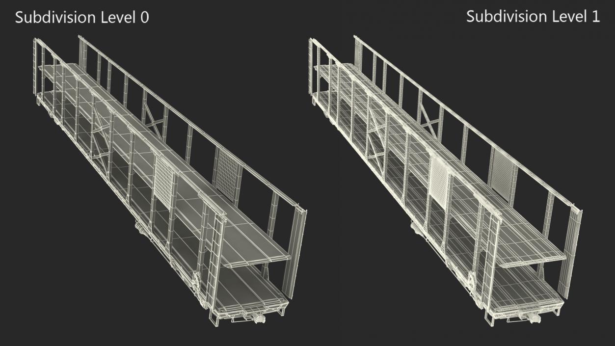 Generic Auto Rack Train Car 3D