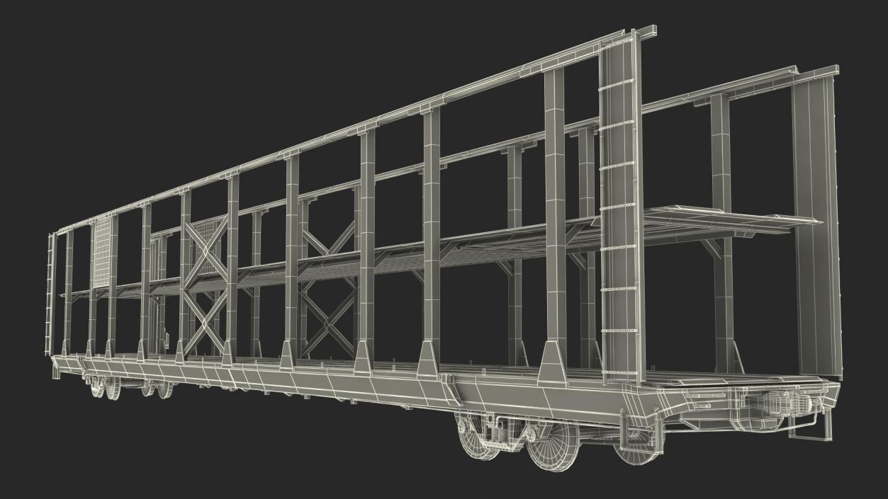 Generic Auto Rack Train Car 3D