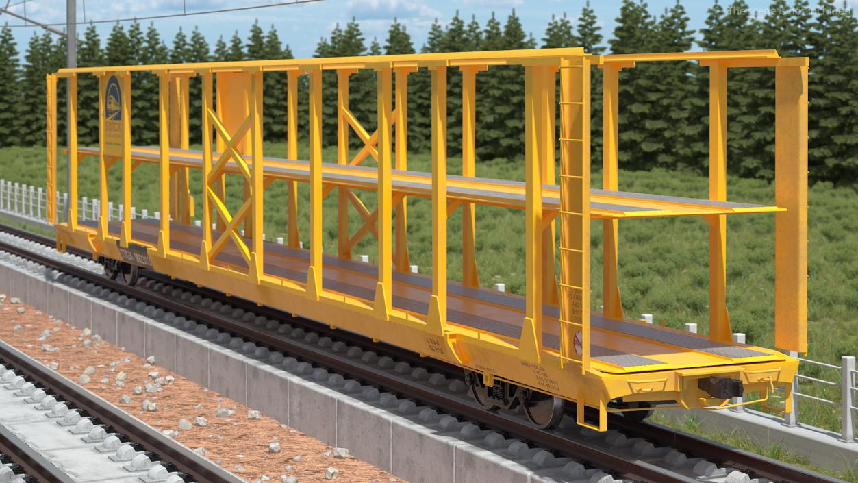 Generic Auto Rack Train Car 3D