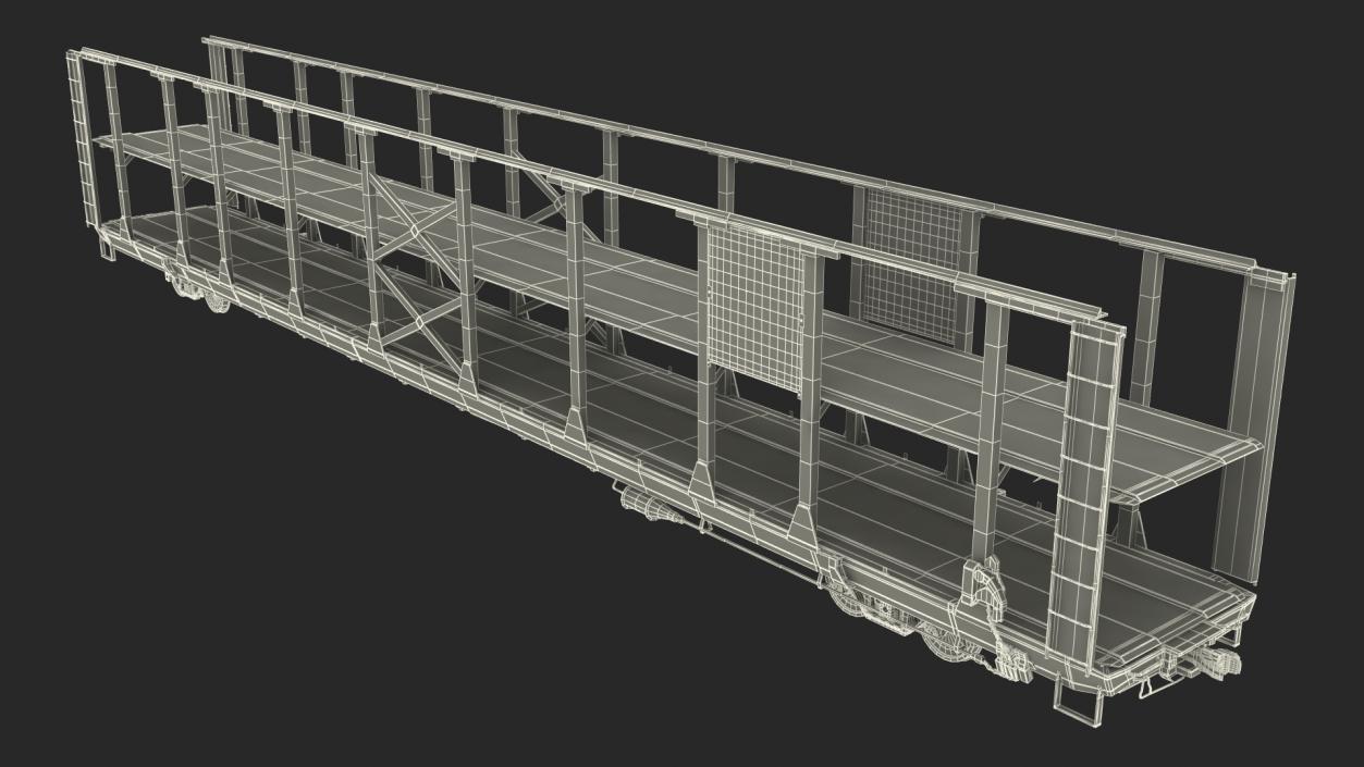 Generic Auto Rack Train Car 3D