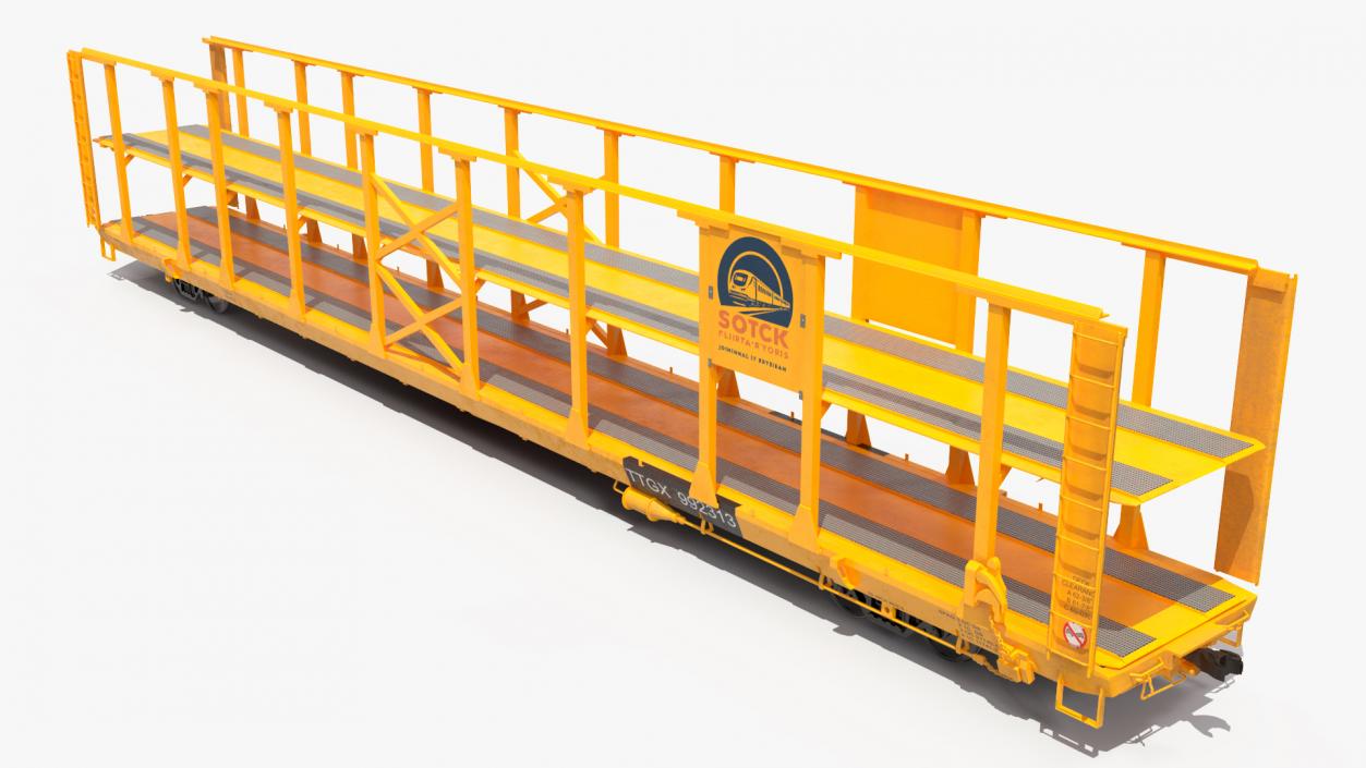 Generic Auto Rack Train Car 3D