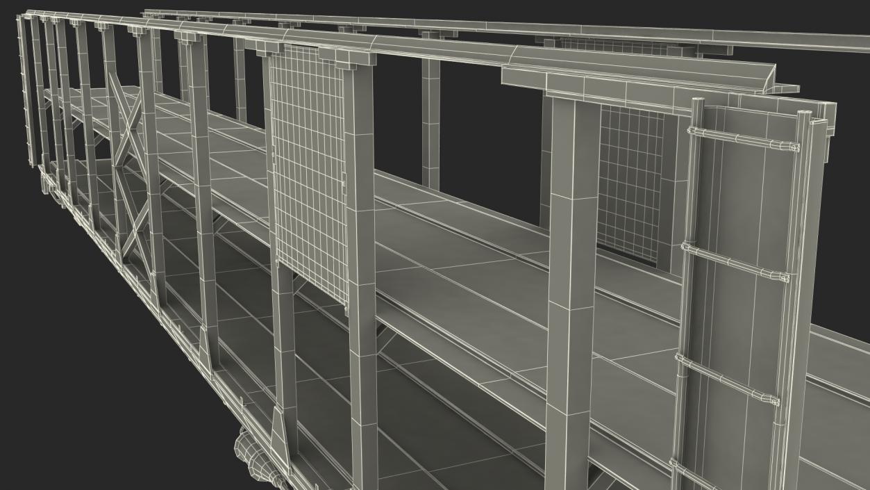 Generic Auto Rack Train Car 3D