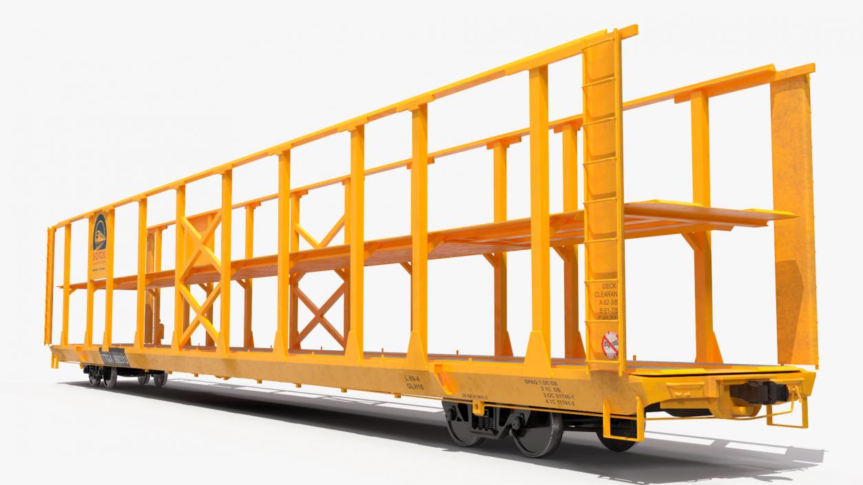 Generic Auto Rack Train Car 3D