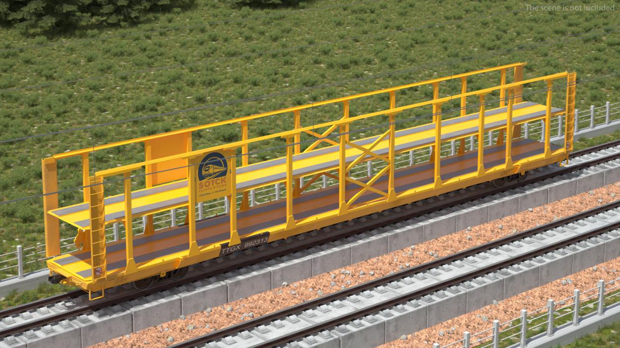 Generic Auto Rack Train Car 3D