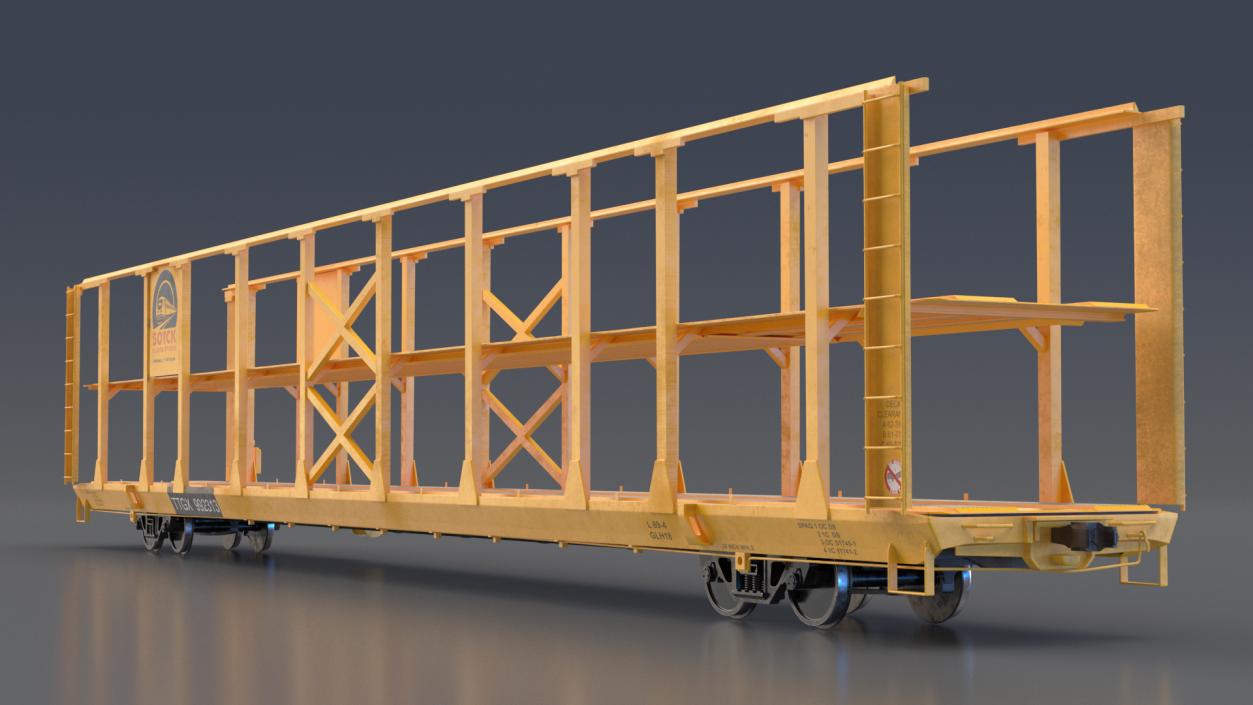 Generic Auto Rack Train Car 3D