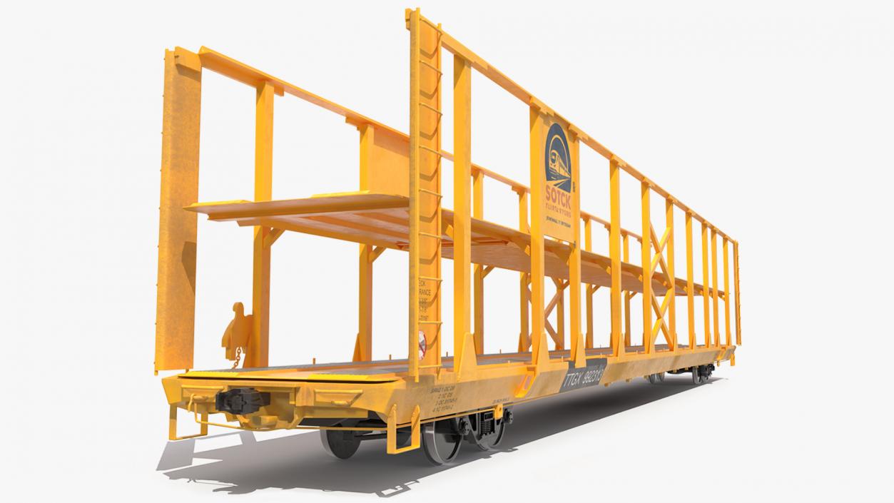 Generic Auto Rack Train Car 3D