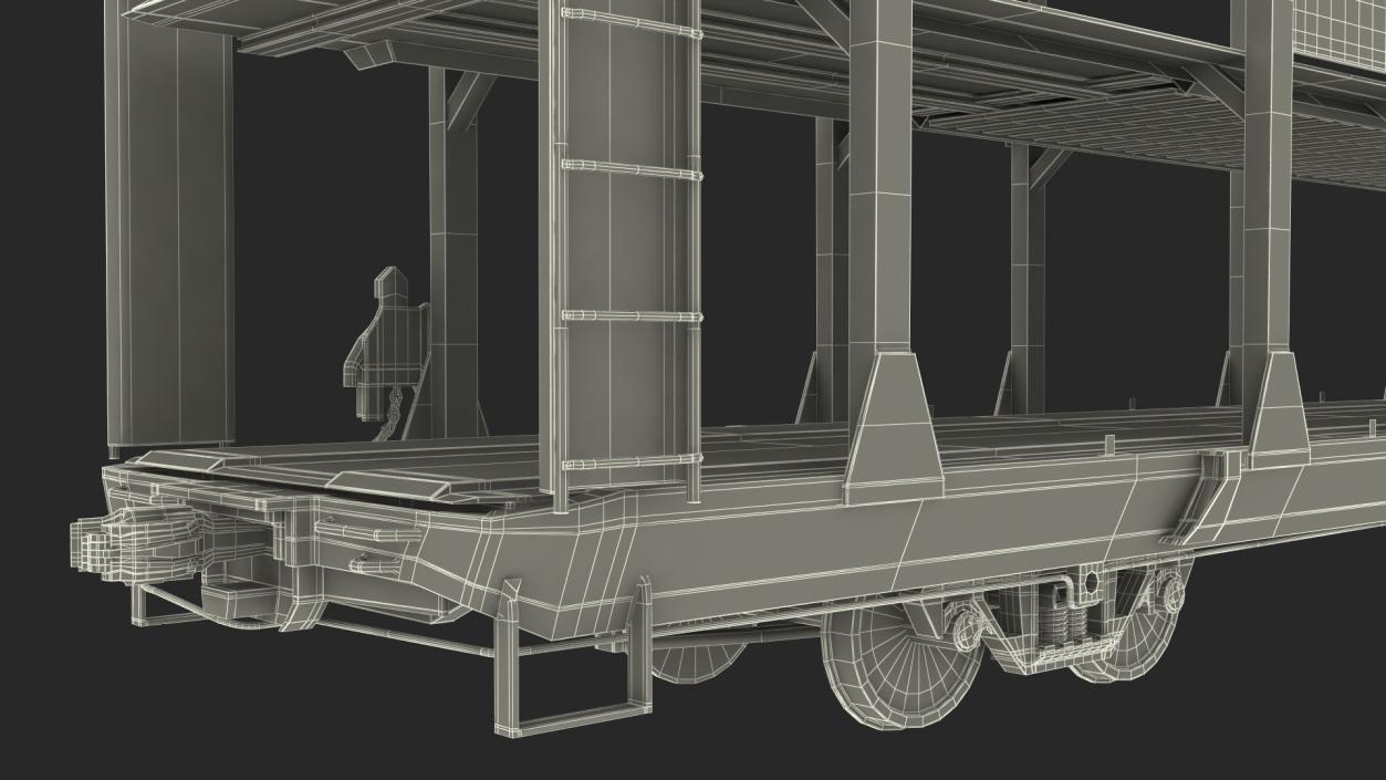 Generic Auto Rack Train Car 3D