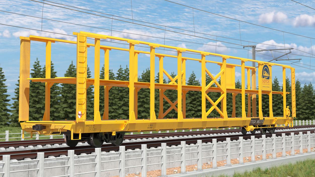 Generic Auto Rack Train Car 3D