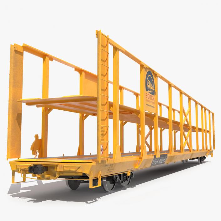 Generic Auto Rack Train Car 3D