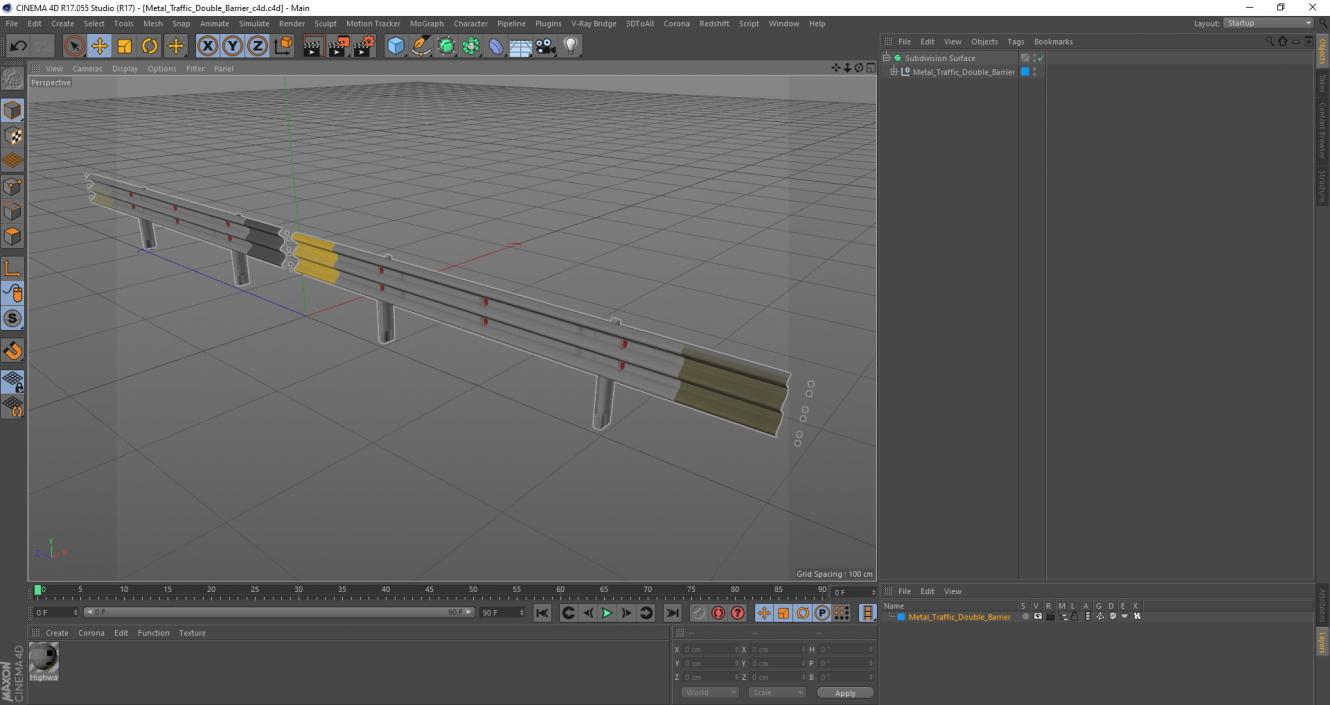 3D Metal Traffic Double Barrier model