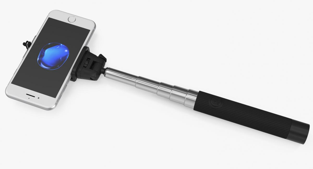 Selfie Stick Monopod with Iphone 7 3D model